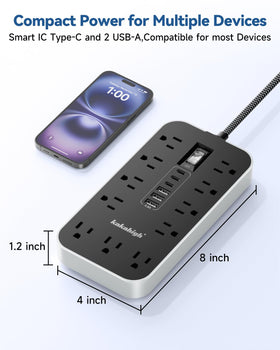 kakahigh 45-degree flat plug fitting tight spaces to save outlet room
