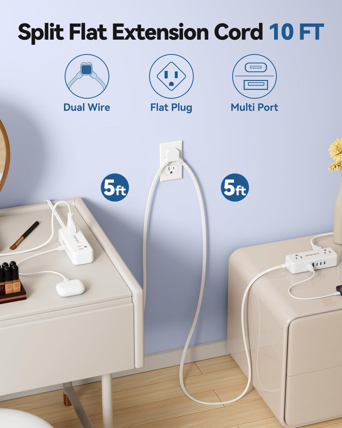 kakahigh slim flat 90-degree plug close-up fitting flush to wall, saves outlet space