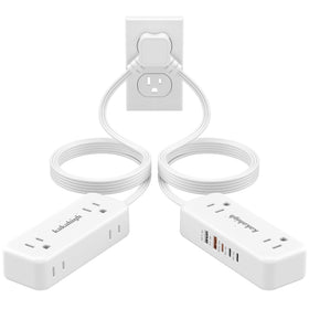 kakahigh front view showing two charging modules and multiple ports for tidy bedside charging