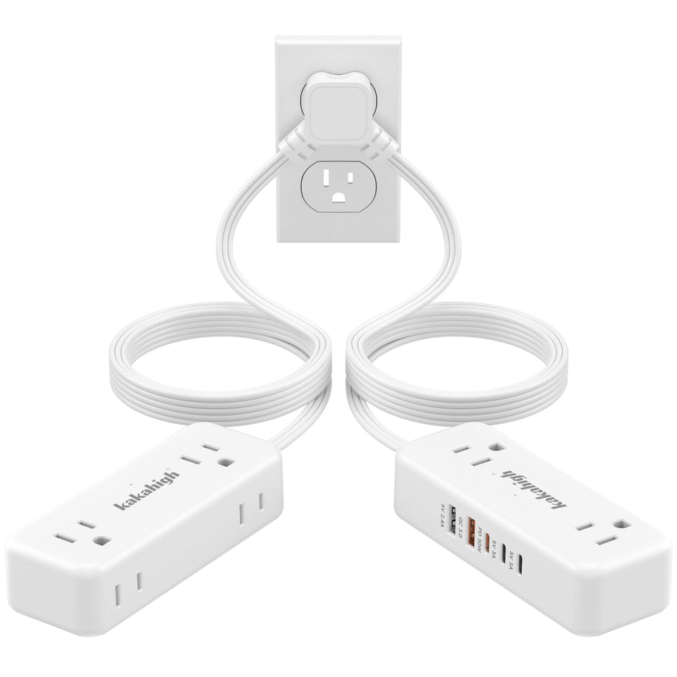 kakahigh front view showing two charging modules and multiple ports for tidy bedside charging