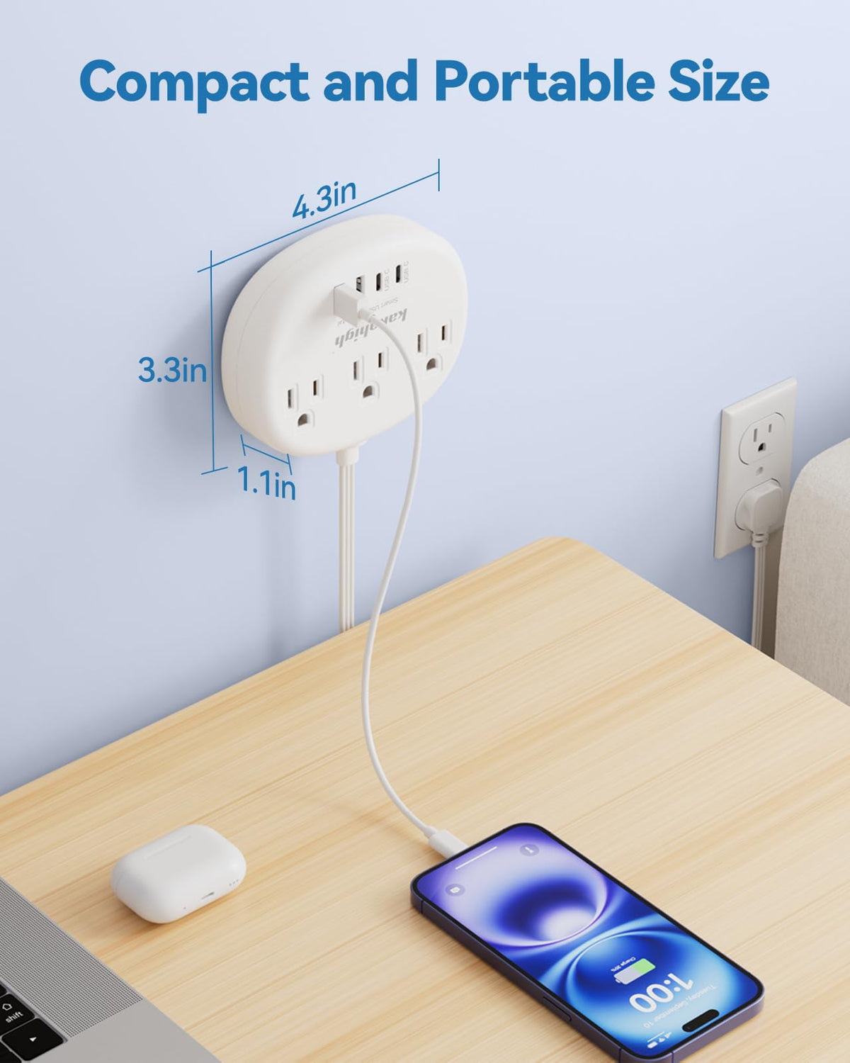 kakahigh mounted behind TV creates accessible power for entertainment