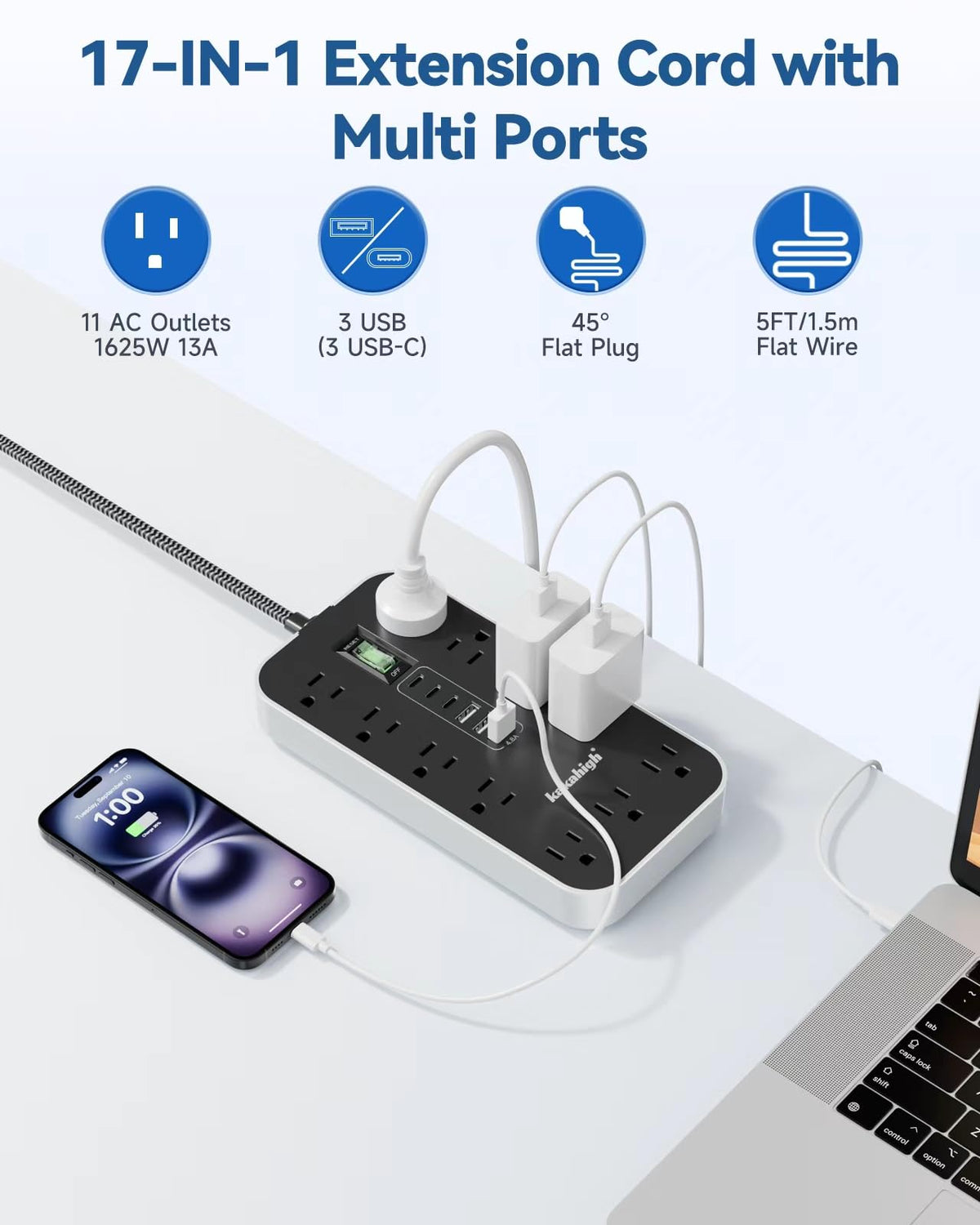 kakahigh charging phone tablet and laptop simultaneously demonstrating convenience