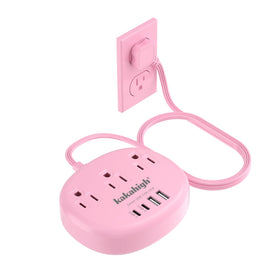 Kakahigh pink USB-C power strip with USB-C ports for fast desk charging.