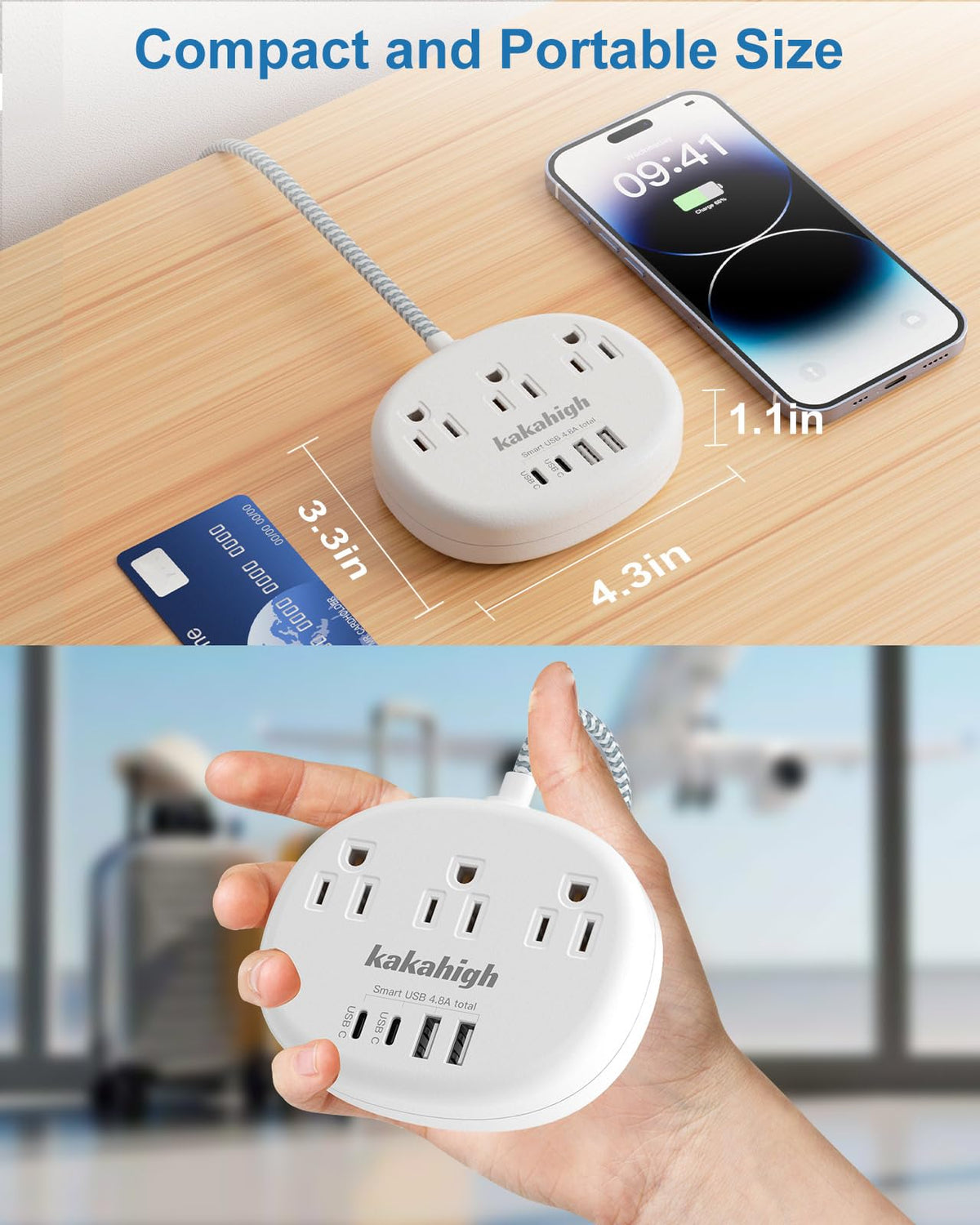 Kakahigh surge protection up to 1080 joules protects devices during spikes.
