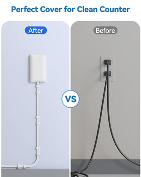 kakahigh thin 90-degree plug close-up, keeps furniture flush to wall