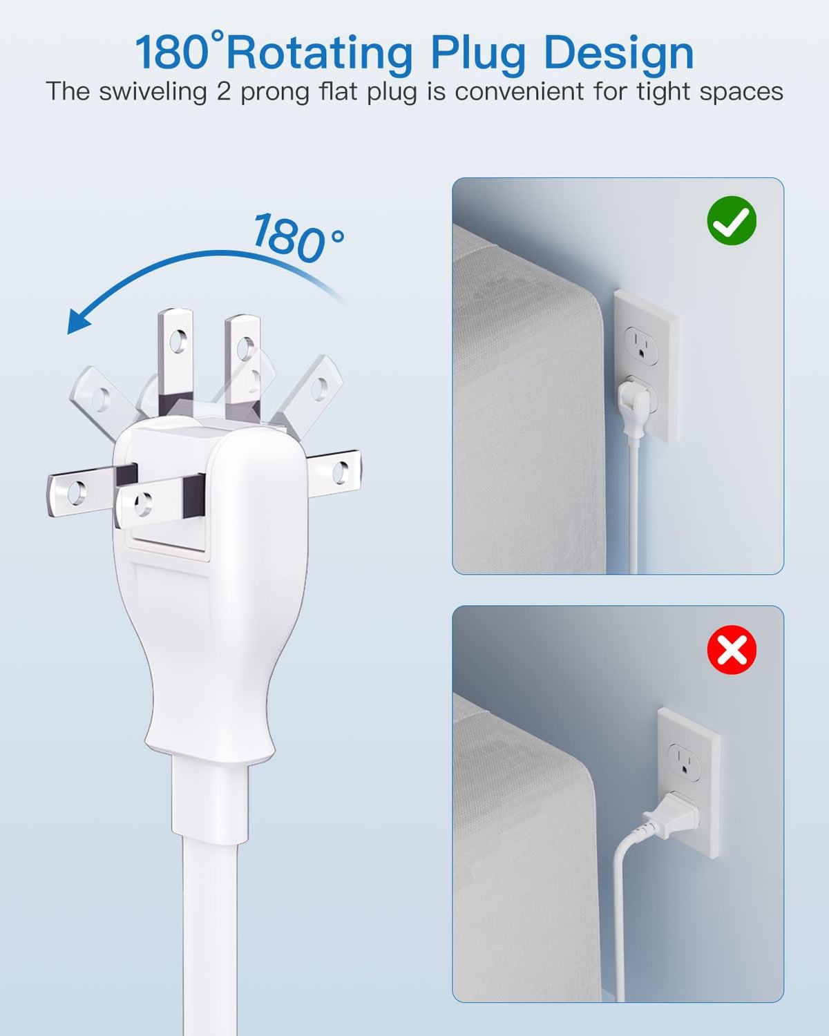 Kakahigh 3-foot cord keeps adapter tucked away
