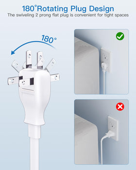Kakahigh 3-foot cord keeps adapter tucked away
