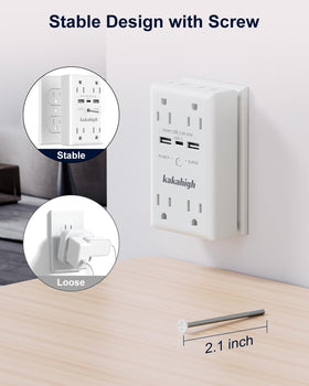 Kakahigh USB ports provide smart charging for multiple devices