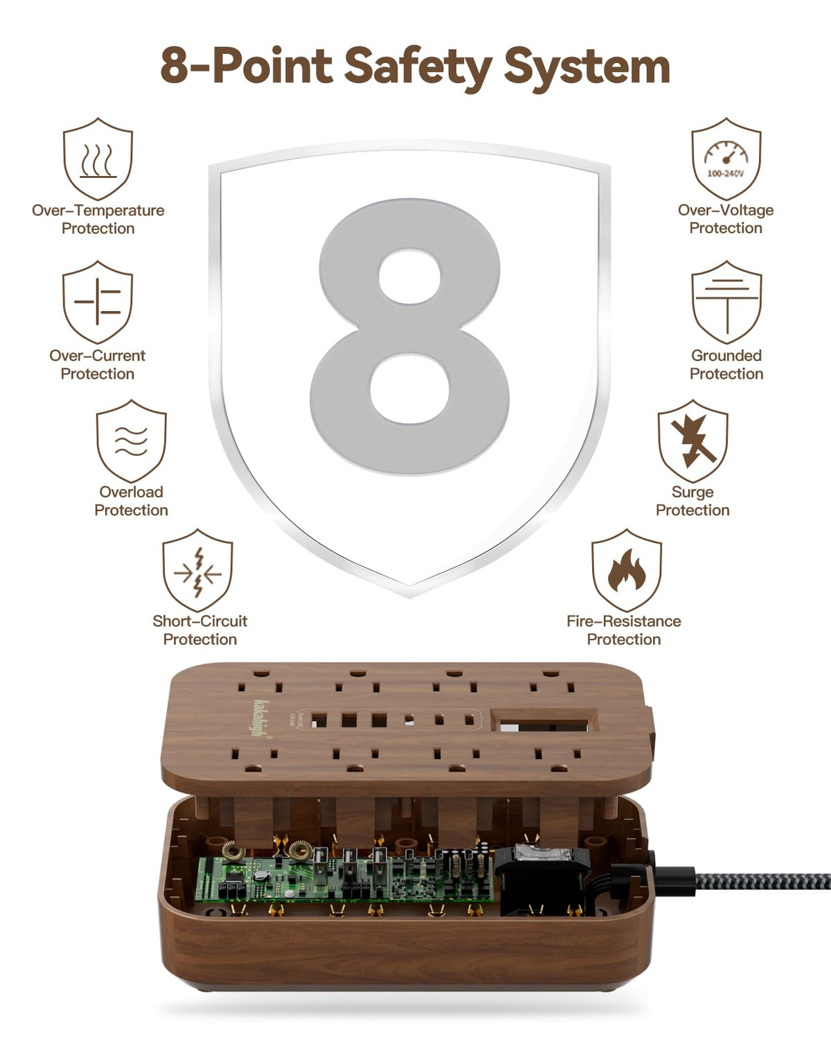 kakahigh powering laptop phone lamp and console to manage multiple devices safely