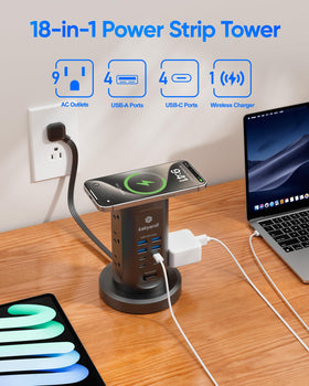 kakyanill closeup of nine spaced AC outlets fitting bulky adapters benefit