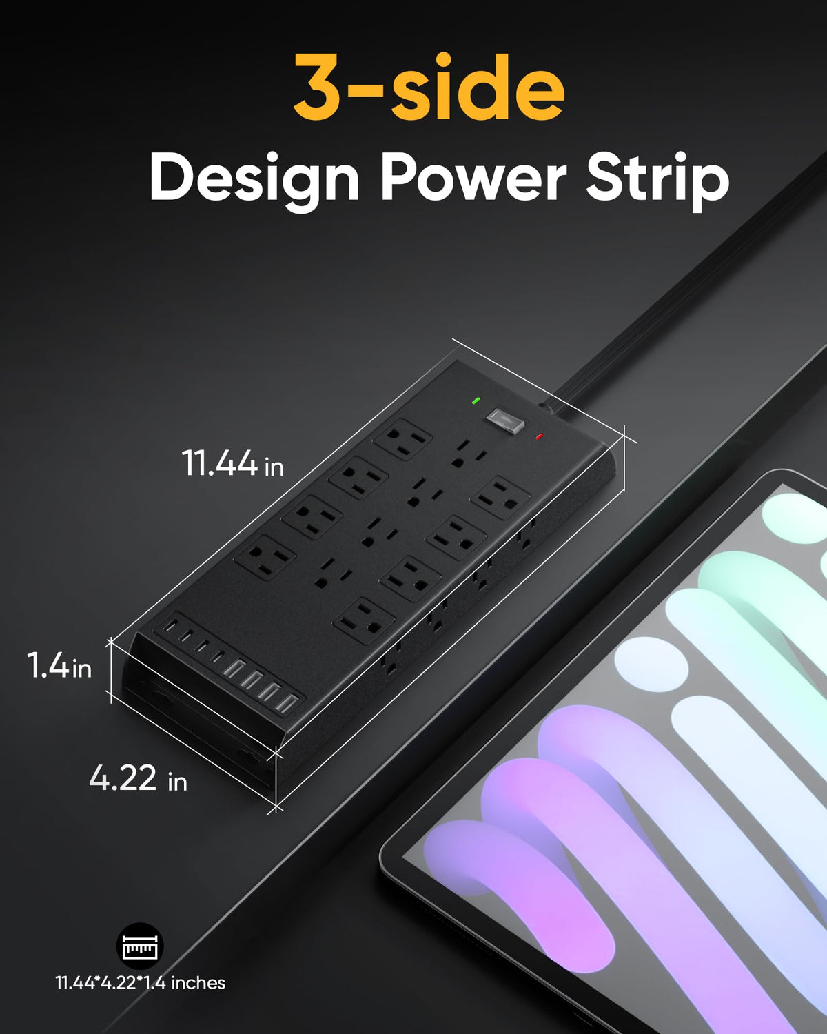 Kakyanill surge protector with individual outlet switches for targeted power control.