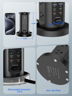kakyanill on a home office desk charging laptop and phone for clutter-free workspace