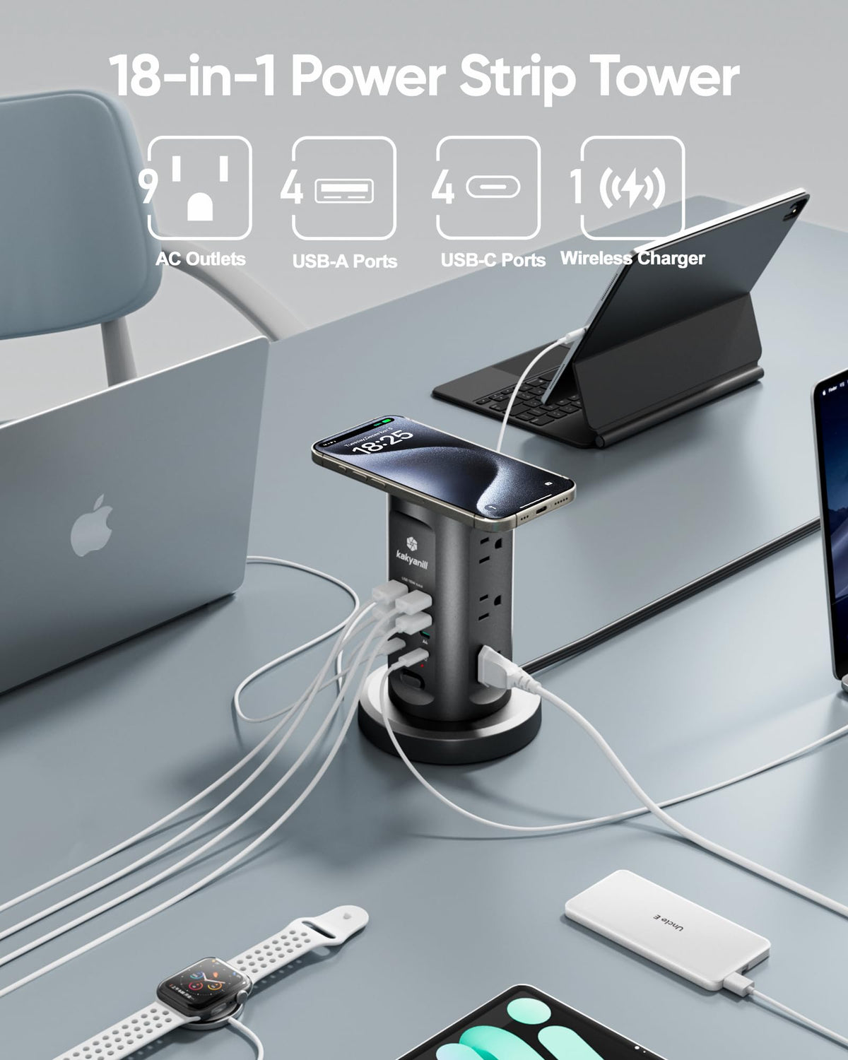 kakyanill closeup of top panel ports highlighting fast usb-c pd charging ability