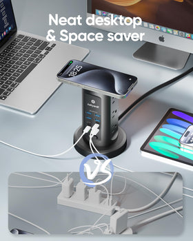 kakyanill USB ports detail emphasizing four USB-C and four USB-A versatile charging