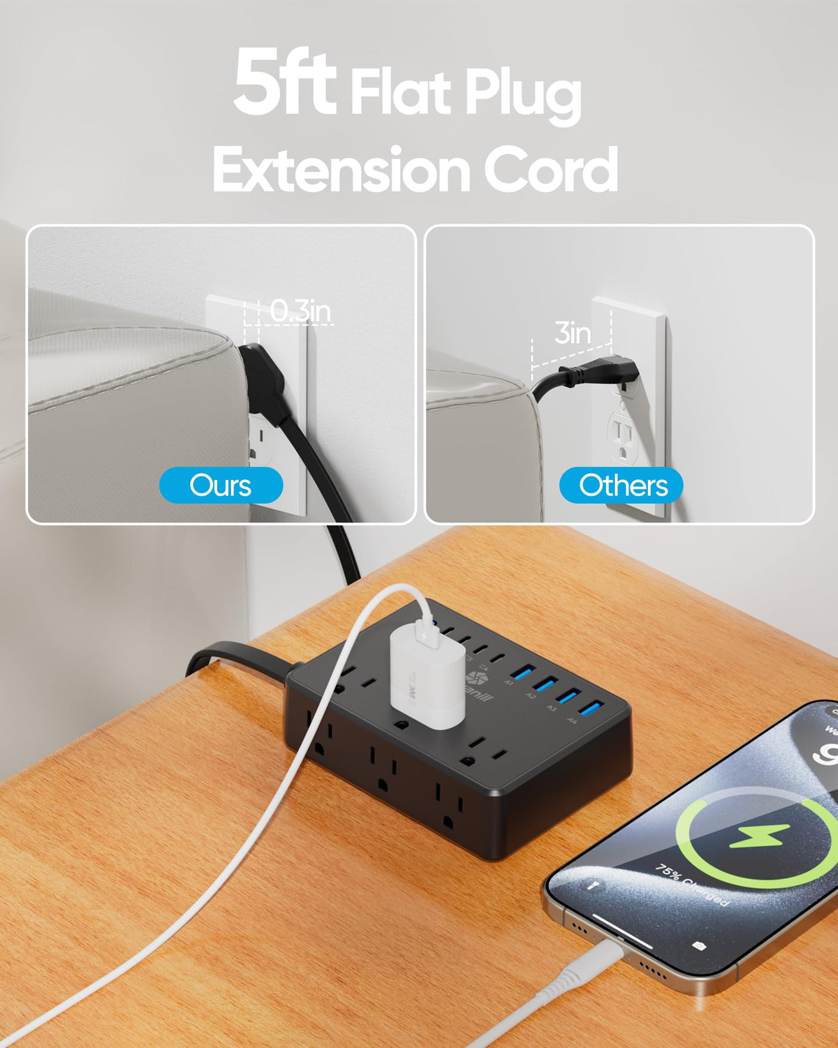 kakyanill mounted on wall under desk, neat cable management benefit