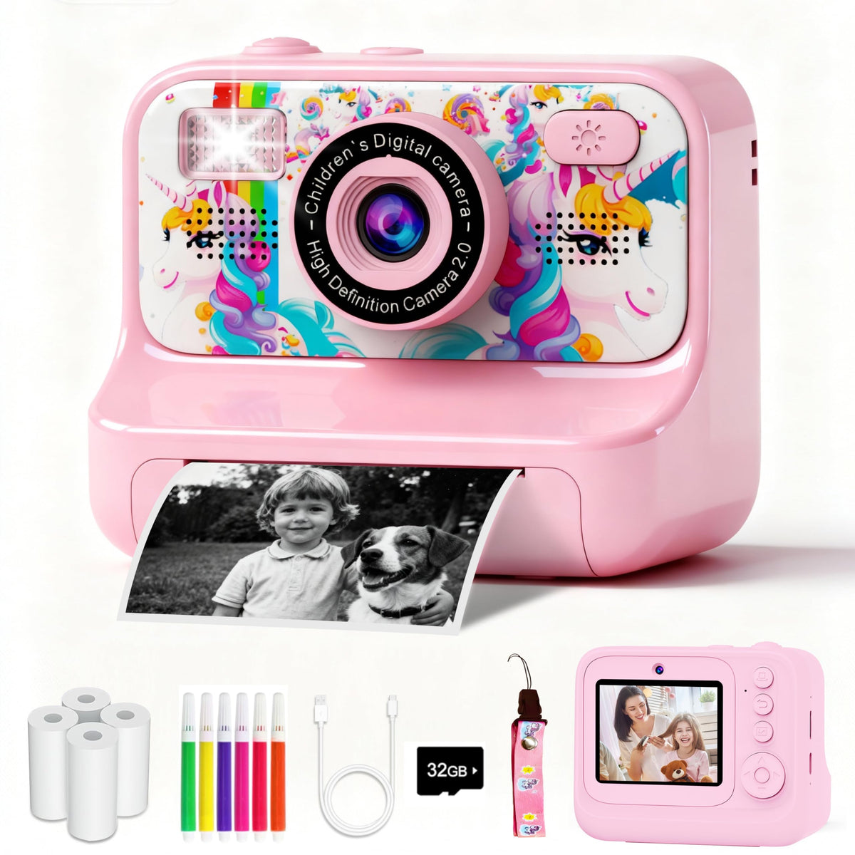 KALINCO Kids Camera with dual lenses for easy selfies and action shots.
