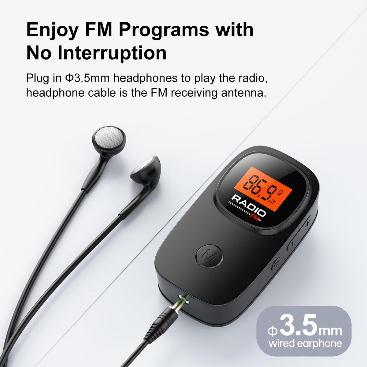kamapulo headphone jack with included earbuds for private listening