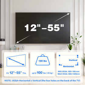 Kamiwi low-profile wall mount sits 2 inches from the wall for a sleek look.