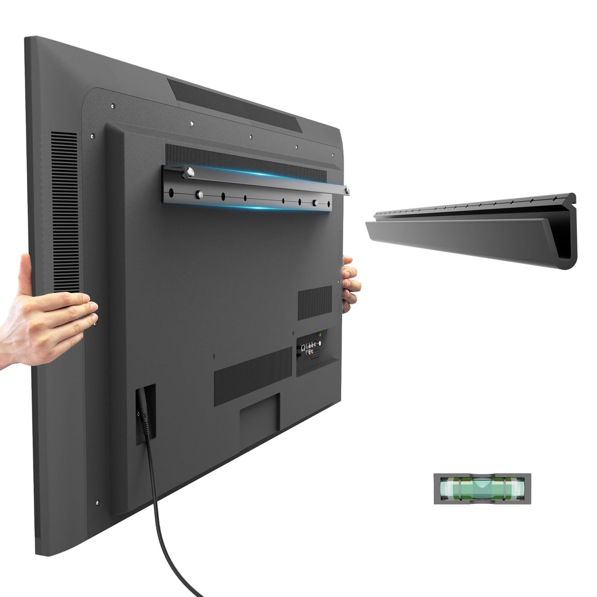 KAMIWI no-drill drywall TV mount shown mounted on drywall without studs