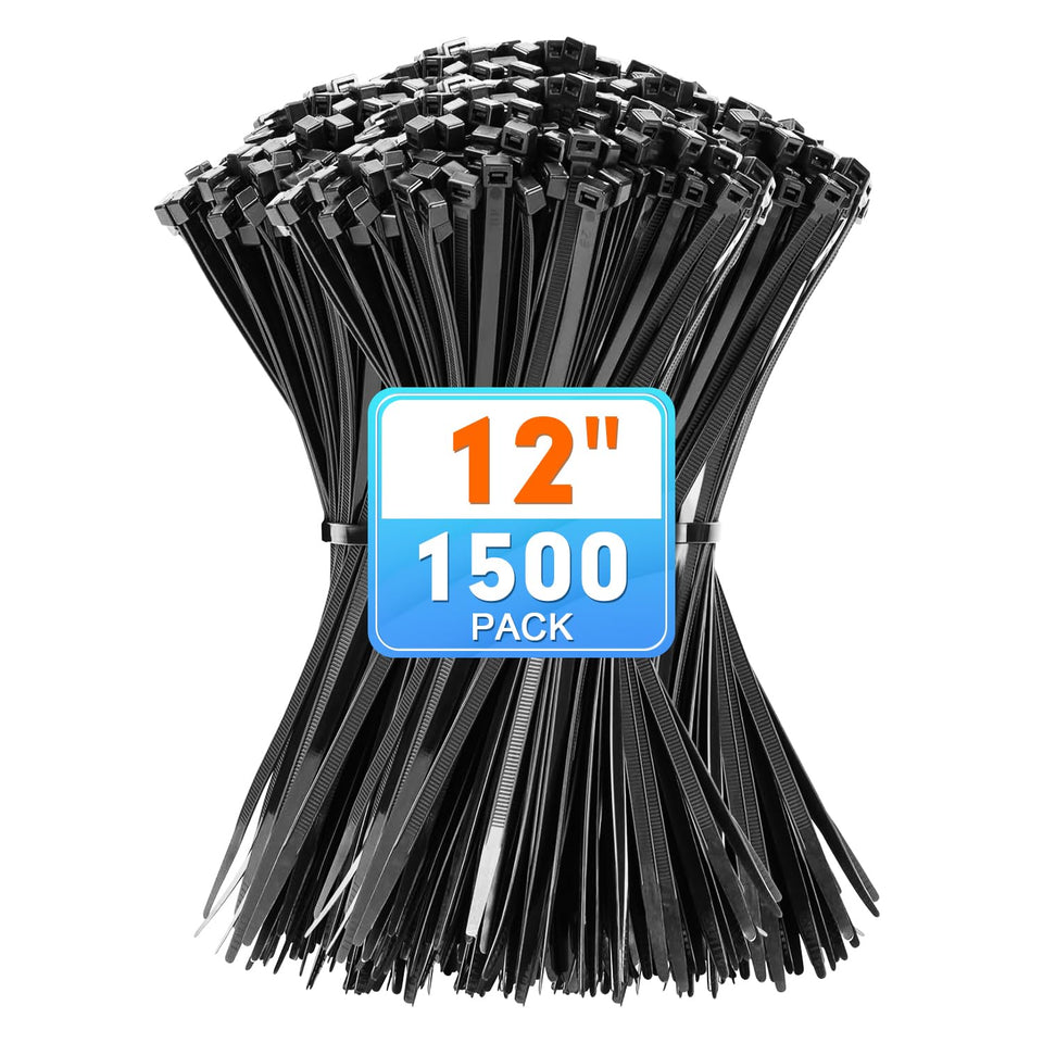 KAMOTA 1500-piece zip ties for versatile cable management and organization.