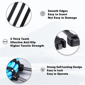 KAMOTA 50 lb tensile zip ties handle medium-weight securing tasks.