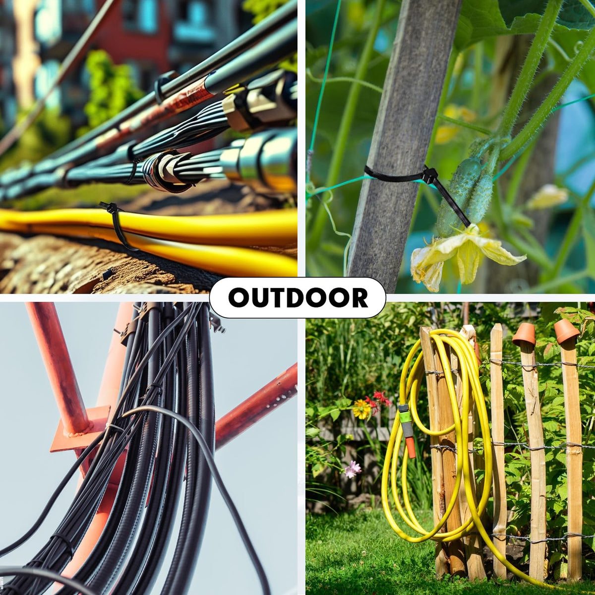 KAMOTA 12 inch ties fit cables, plants, lamps, and crafts neatly.