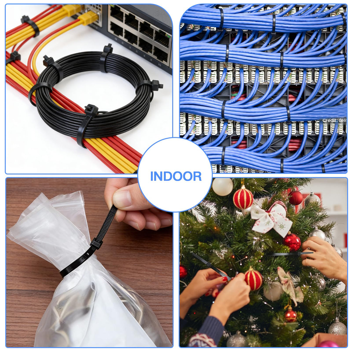 Kamota self-locking design keeps cables securely fastened in busy spaces.