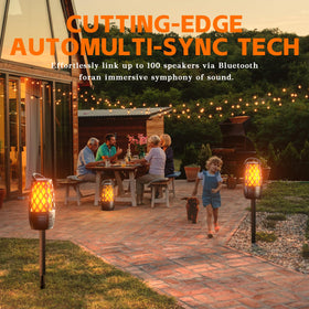 KANAD speaker mounted on patio wall demonstrating secure mounting benefit