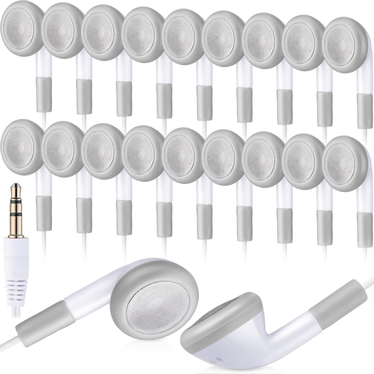 Kanayu 100-pack earbuds bulk for classroom audio and quick distribution.