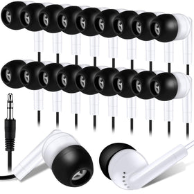 Kanayu 100-pack wired earbuds for classrooms, multicolor design, ideal for shared devices.