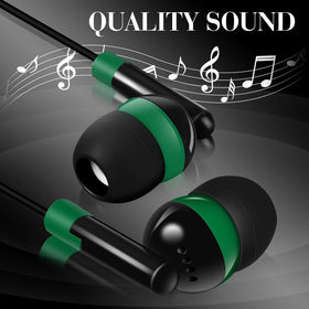 Kanayu wired earbuds with 3.5mm jack for broad device compatibility