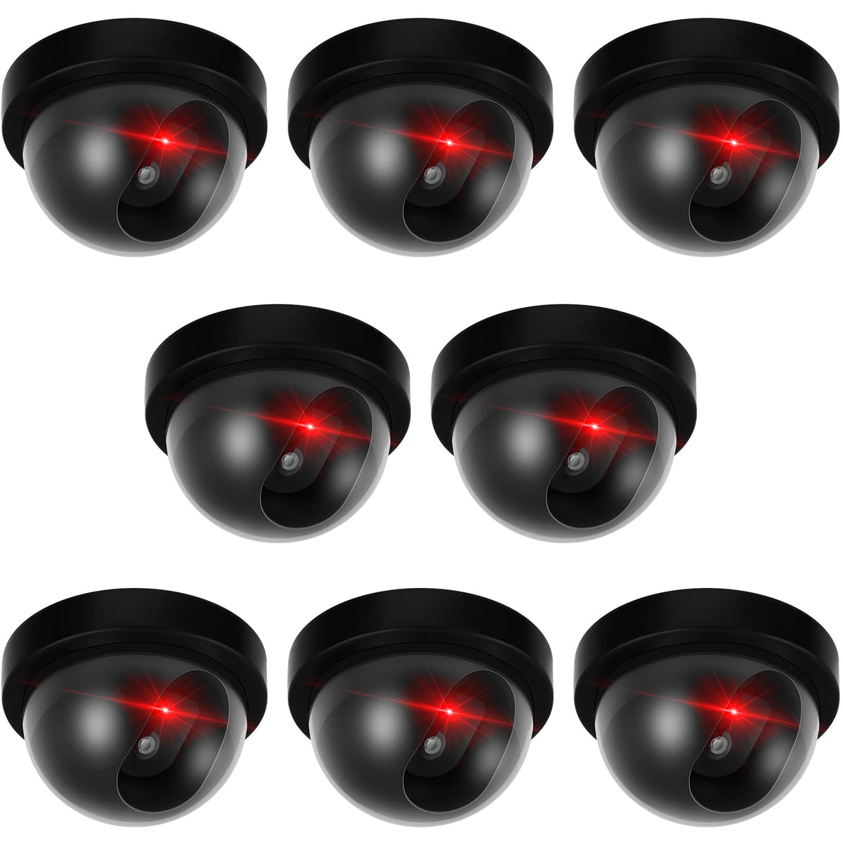Kanayu 8-pack fake cameras with flashing LED for enhanced security presence