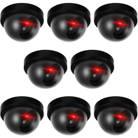 Kanayu 8-pack fake cameras with flashing LED for enhanced security presence