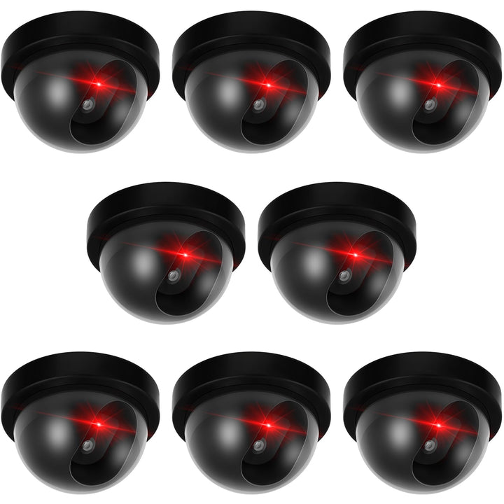 Kanayu 8-pack fake cameras with flashing LED for enhanced security presence