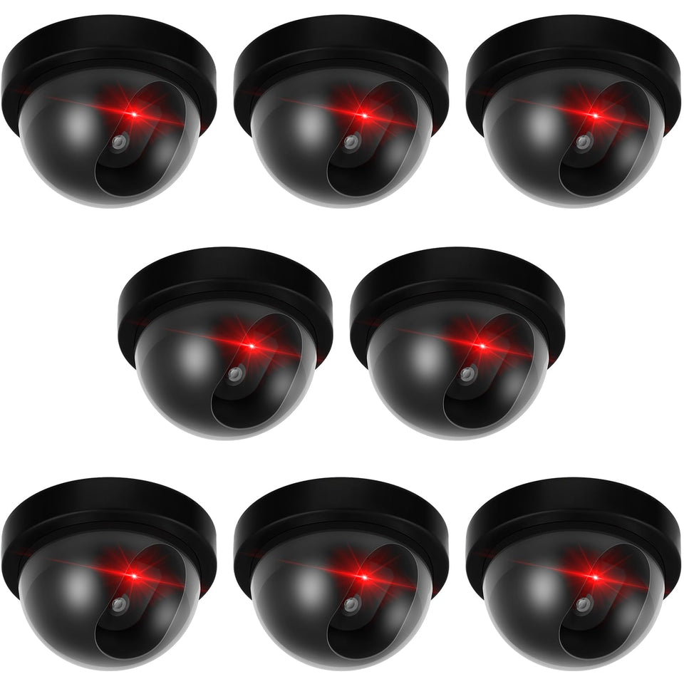 Kanayu 8-pack fake cameras with flashing LED for enhanced security presence