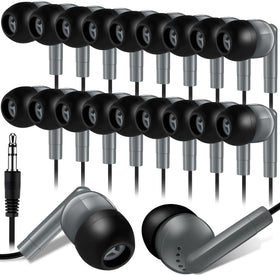 Kanayu bulk classroom earbuds with wired 3.5mm jack for group learning.