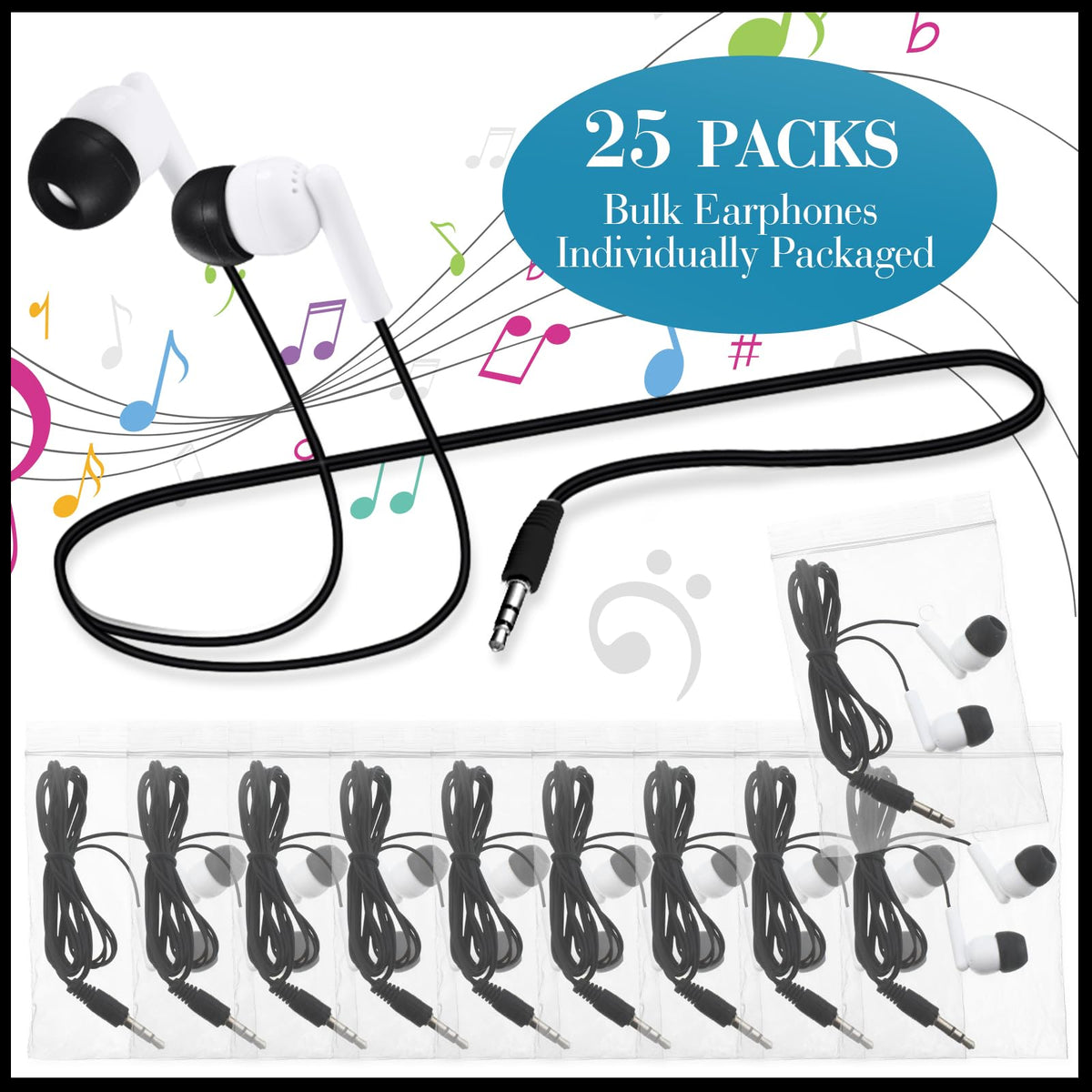 Kanayu bulk headphones individually bagged for easy classroom distribution.