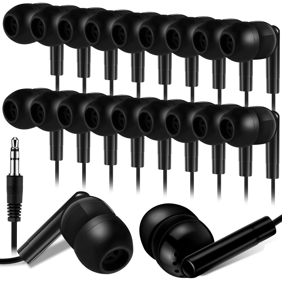 Kanayu classroom earbuds 50-pack bulk with sturdy build