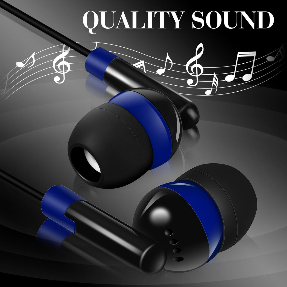 Kanayu classroom earbuds with 90 cm cables for comfortable reach