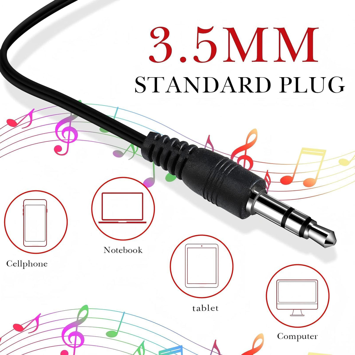 Kanayu wired earbuds with a long 90 cm cable for laptops.