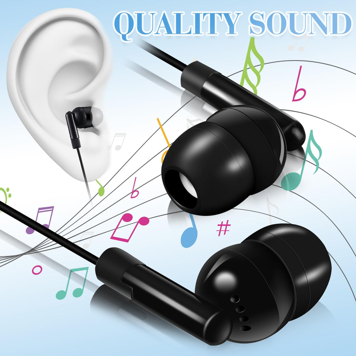 Kanayu earbuds with silicone tips for comfortable wear during long study sessions.
