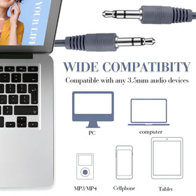 Kanayu grey earbuds with 3.5 mm jack compatible with most devices