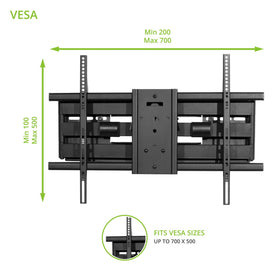 Kanto FMX3C extension arm for broader tilt and screen reach.