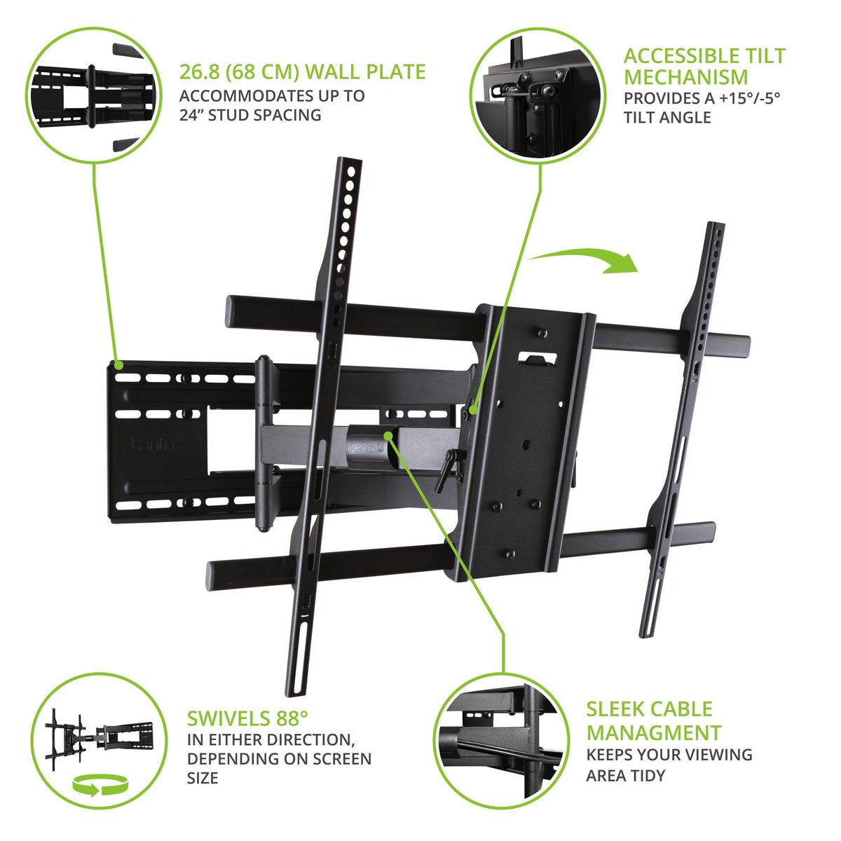 Kanto FMX3C tilt feature enables precise angle adjustments.