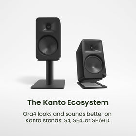 Kanto ORA4 bi-amplified power delivers clear mid and high detail.