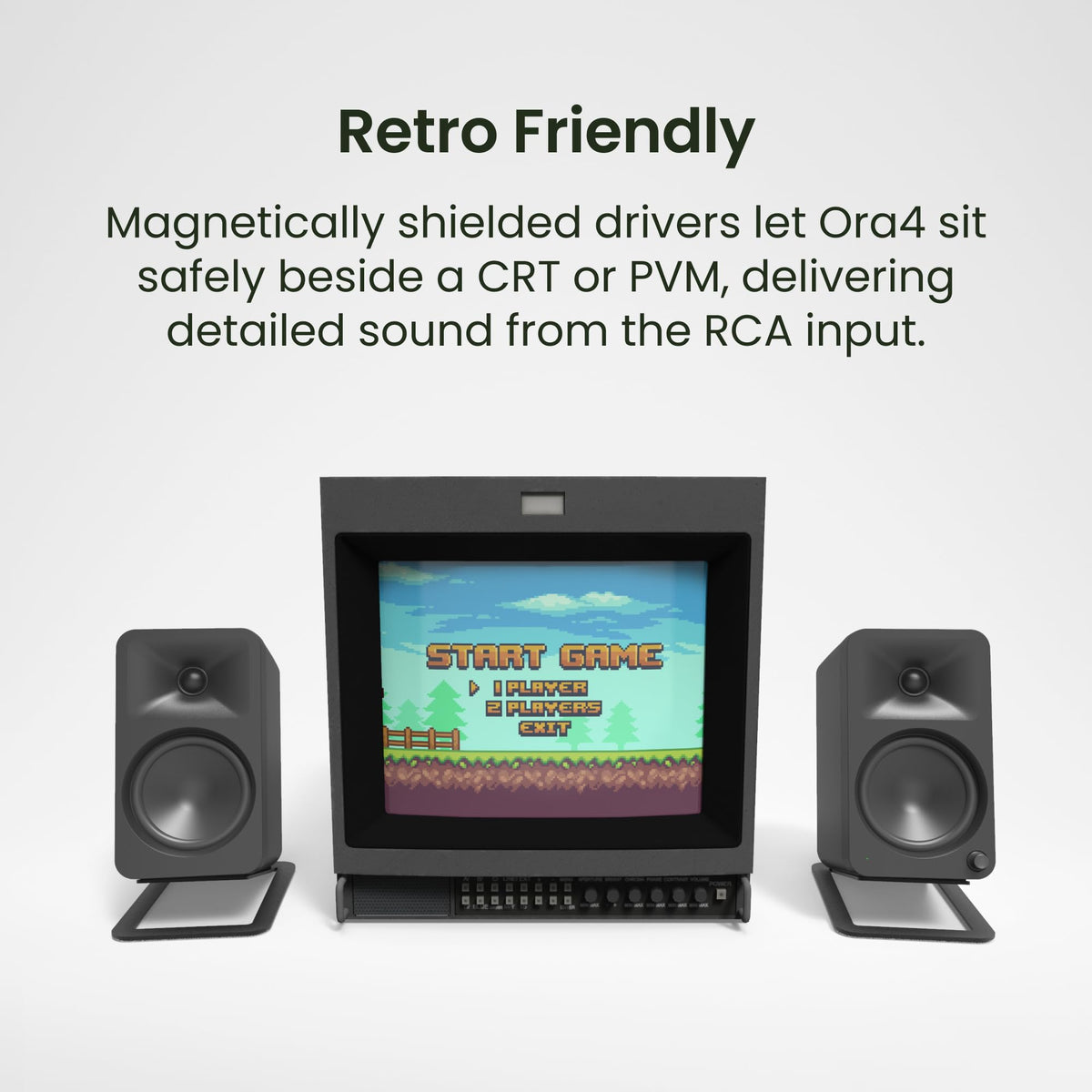 Kanto ORA4 compact design fits desktop setups without crowding.