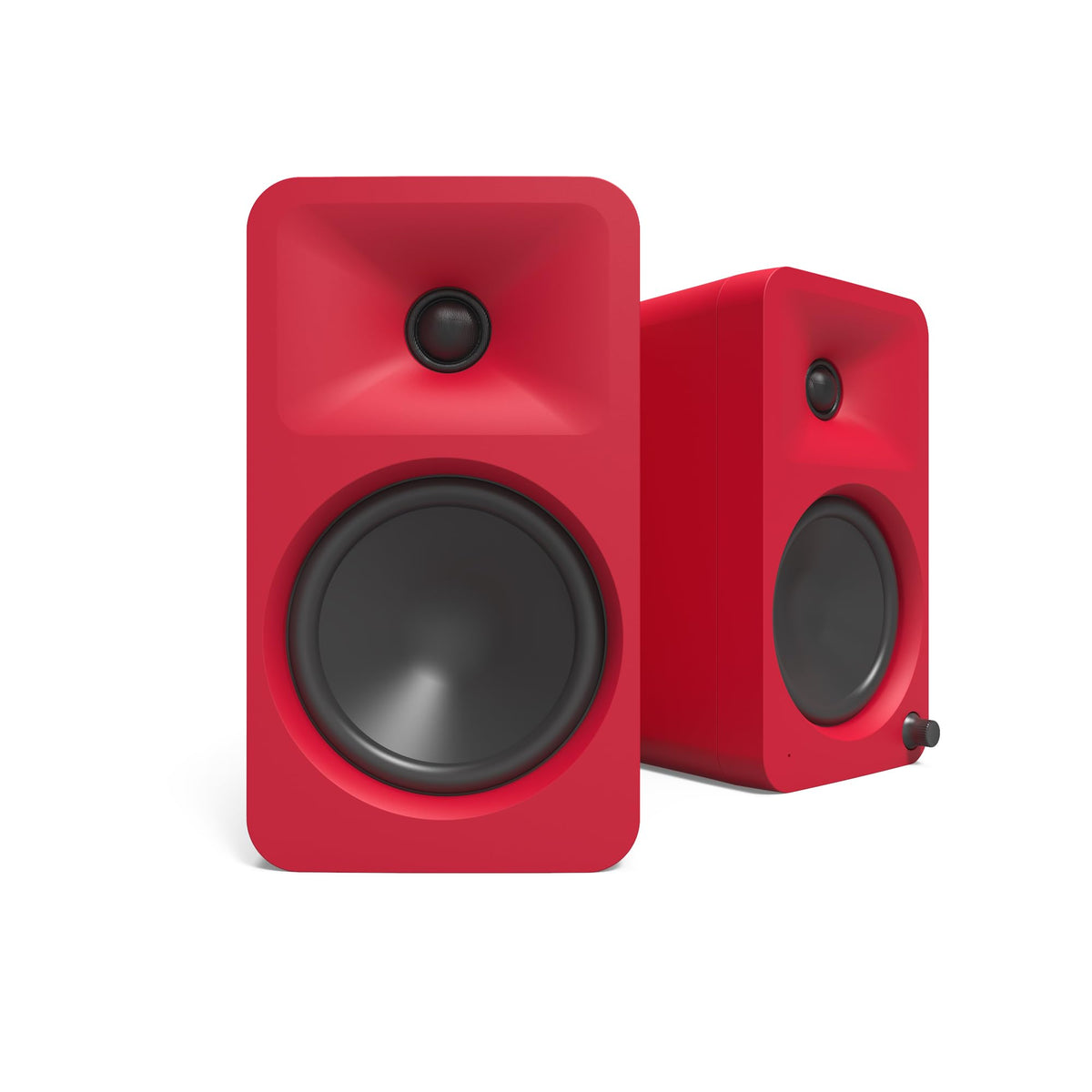 Kanto ORA4 front view with 4" woofers delivering deep bass.