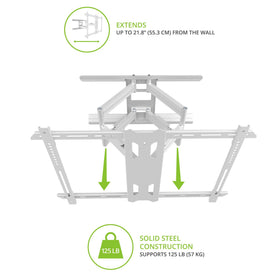 Kanto PDX650W 80-degree swivel enables flexible viewing angles.