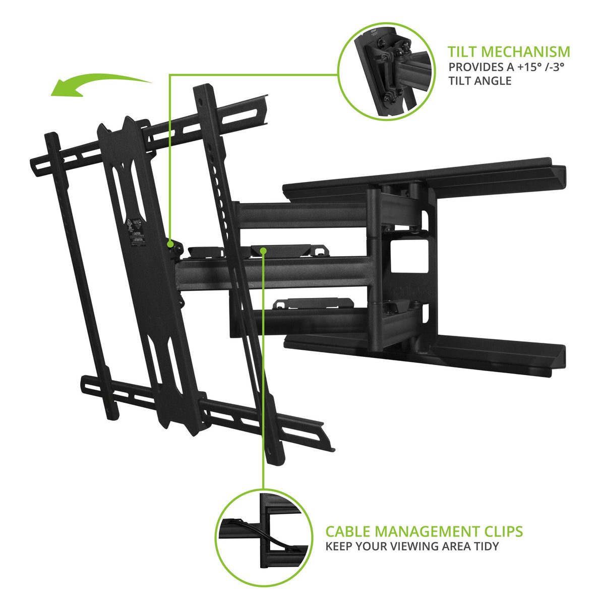 Kanto PDX680 wall-mount closeup showing low-profile design