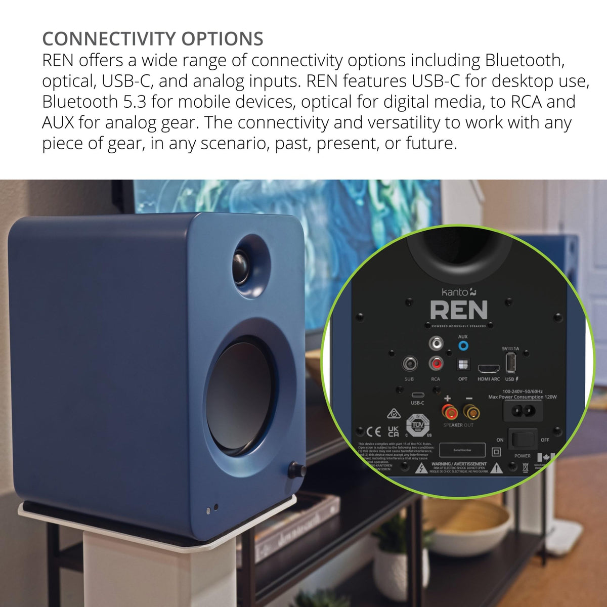 Kanto REN pair-ready setup enabling wider stereo image